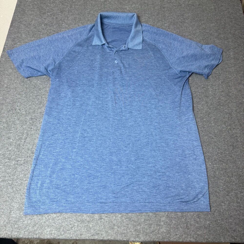 Lululemon Polo Shirt Mens XL Blue Seamless Performance Golf Live In Practice
